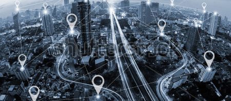 stock-photo-map-pin-flat-above-blue-tone-city-scape-and-network-connection-concept-436458775